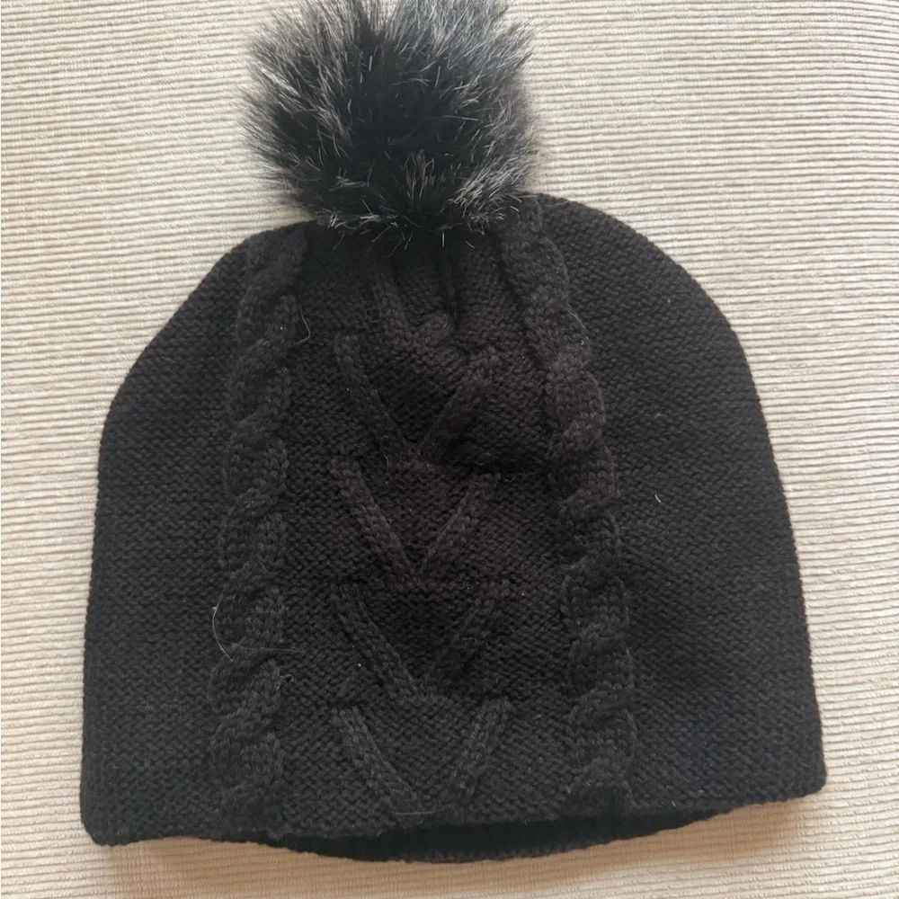 Callaway Ladies Pom Pom Golf Beanie Hat - Black - Picture 3 of 3